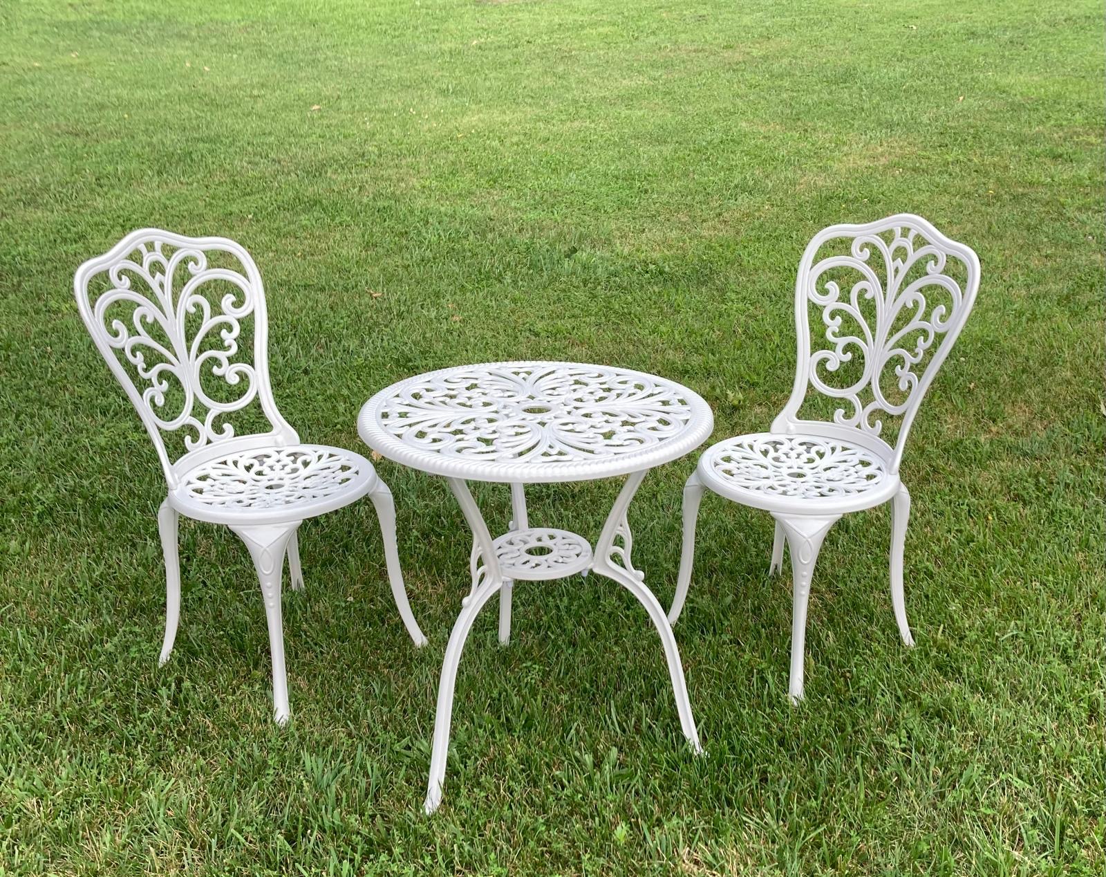 White Bistro Table and Chairs Set